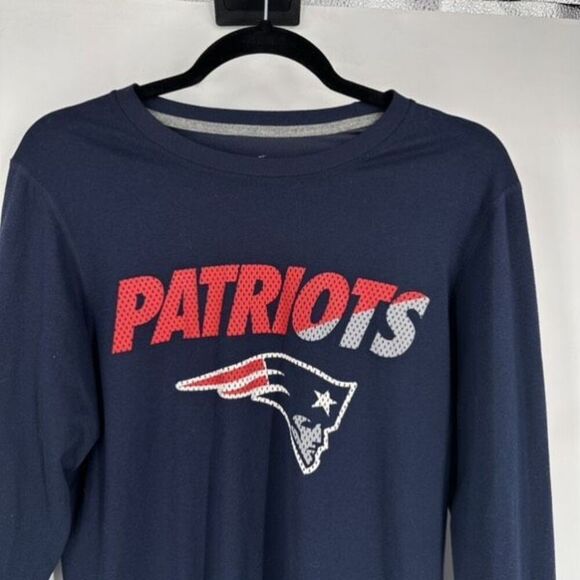 Nike Dri- Fit New England Patriots Long Sleeve Navy Blue T-Shirt Small  unisex - Picture 3 of 10